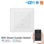 Commutateur de rideau intelligent WiFi Design tactile pour rideaux motorisés et stores enrouleurs Fonctionne avec Alexa Google, Blanc