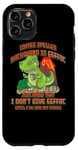 Coque pour iPhone 11 Pro Coffee Spelled Backwards Is Eeffoc Funny T-Rex Dinosaur Dino