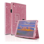 FANSONG iPad Case 10.2 inch, Cover for iPad 9th 8th 7th Generation Glitter Magnetic Closure PU Leather Pencil Holder Smart Cover Flip Stand Shockproof for Apple Tablet iPad 9 2021 8 2020 7 2019 Pink