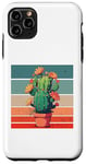 Coque pour iPhone 11 Pro Max Fleurs d'épines de cactus orange jaune terre cuite nature