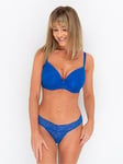 Ivory Rose All Over Lace Bra In Colbalt, Bright Blue, Size 30G, Women