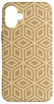 Coque pour iPhone 16 Plus Beige Brown Tones Hexagons Intersecting Squares Pattern