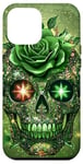 Coque pour iPhone 12 Pro Max Adorable rose verte et crâne avec étoiles et crânes verts