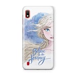 ERT GROUP Original Disney Frozen 2 TPU Case for Samsung Galaxy A10, Liquid Silicone Cover, Flexible and Slim, Protective for Screen, Shockproof and Anti-Scratch Phone Case White