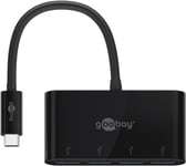 Goobay 4-vägs USB-C™-multiportadapter samtidig anslutning av 4x USB-A 3.0-uttag till USB-C™-kontakt