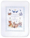 Design Works Crafts Stamped Baby Quilt, Gift from Heaven, Polyester Cotton, White Blanket