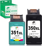 350XL 351XL Cartouche d'encre Remanufacturées pour HP Cartouche 350 351 XL DeskJet D4260 D4360 D4280 PhotoSmart C4210 C5250 C4270 C4280 C4380 C5280 OfficeJet J5780 6415 J5740 Noir et Couleur