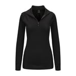 Brynje Arctic Zip Polo Ulltrøye m/Tommelfingerhull Dame Black, XXL