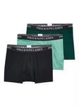 Ralph Lauren Trunks, Pack of 3, Green/Moss/Black