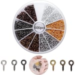 600PCS Mini Crochet a Visser 4x8mm Piton à Visser Piton à Vis Crochet Vis Oeillets Rond Pitons Metal Piton a Oeil Petite Vis à Oeil Auto-taraudeuses