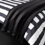 Style Sisters Velvet Stripe 240x260cm Bedspread Throw Black