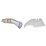 Stanley 2-10-122 Titan Rb H/D Trim Knife Carded, Silver & 5192B (5) Knife Blades Concave 0 11 952