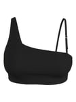 Calvin Klein One Shoulder Bralette Bikini Top, Black