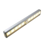 Lumières de placard à détection de mouvement, 10led portables sans fil, pour armoire, escaliers, barre lumineuse avec bande magnétique