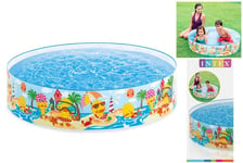 RIGID 4ft Intex Animal Colourful Snap Set Paddling Swimming Pool Kids Summer