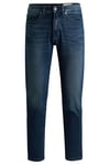 BOSS Mens RE.Maine BO Blue-Black Regular-fit Jeans in Soft-Motion Denim