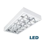 NOTUS 4LED Raster T8 (2x18) LED Lysrörsarmatur utanpåliggande