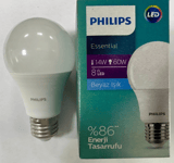 1x 8W (=60W) Philips LED GLS ES E27 6500K Daylight White Screw Light Bulb Lamp