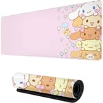 Kawaii Stora Rosa Musmattor med Design Nyhet Anime Tangentbordsplatta Halkfri Förlängd Full Desk Söt Tangentbordsmatta Vattentät