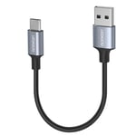 Cable USB C 10cm, 3A Cable USB C Court Charge Rapide Mini Cable USB Type C Chargeur en Nylon Tressé Compatible avec Samsung Galaxy S24 S23 S22 S2, pour Huawei P50 P40 P30 P20 (Noir)