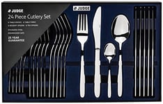 Judge PP343D Cutlery Set for 6, 24 Piece Stainless Steel Tableware in Gift Box, Simple Modern Dinner Set - 25 Year Guarantee