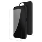 Case for Xiaomi Redmi Note 11 4G and 11S Soft black and Tempered Glass 9H Clear