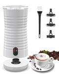 Milk Frother Electric, Morpilot 4 in 1 Milk Warmer and Frother, Hot & Cold Milk Foamer, 240ml, 400w, Strix Temperature Controls, Silent Operation, for Coffee, Cappuccino, White