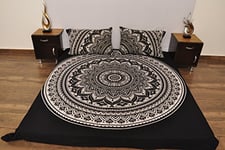 Indian Black White Urban Ombre Outfitters Tapestry Wall Hanging Mandala Throw Bedspread Gypsy Cover Boho Queen Double Duvet Doona & 2 Pillow Case Set 100% Cotton 92" x 84"