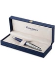 Waterman Carene Ballpoint Pen | Metal & Blue Lacquer | Chiselled Cap | Blue Ink | Gift Box