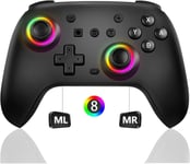 Pc Gaming Controller,Wireless Controller For Pc/Switch/Ios/Android - Bluetooth Controller Gamepad With Hall Effect,Rgb Lights,Programmable,Controller For Switch Pro/Black Myth: Wukong