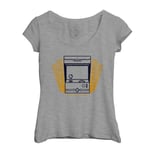 T-Shirt Femme Col Echancré Arcade Gaming Jeu Vidéo Vintage Rétro Art Déco