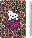 Coque Pour Ipad 2020 À Imprimé Léopard Hello Kitty, Matériau Tpu Résistant Aux Chocs, Réglage Automatique De L'angle De Veille/Réveil, Jolie Coque De Protection Transparente 10.2in