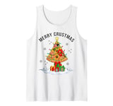 Funny Pizza on Earth Christmas Tree Merry Crust-mas Pizzamas Tank Top