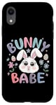 Coque pour iPhone XR Bunny Babe Fleurs de lapin de Pâques