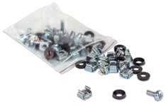 Intellinet Cage Nut Set, 50 Pack - M6 Nuts, Bolts And Washers, Suitable For Network Cabinets/Server Racks, Plastic Storage Jar, Lifetime Warranty - Skruvar, Muttrar Och Mellanläggsbrickor För Rack