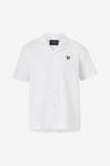 Lyle & Scott - Skjorta Cotton Poplin Resort Sleeve - Vit