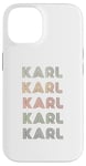 Coque pour iPhone 14 Love Heart Karl Tee Grunge/Vintage Style Karl Noir