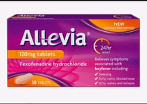 Allevia - Fexofenadine 120mg-Sneezing |Runny Eyes | ITCHY Eyes/Nose - 30 Tablets