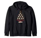 Persian Cat Xmas Lighting Santa Persian Cat Christmas Tree Zip Hoodie