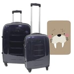 Lot de 2 valises Trolley avec Housse de Protection 'Believer', Multicolore, Valises à 4 Roues et avec Housse de Protection