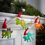 10 LED-julklappsdinosaurie-ljusslingor, 1,5 m julpartytillbehör, dinosaurie-batteridrivna lampor