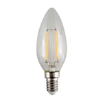 3 Pack E14 Clear Glass Bodied Candle LED 2W Warm White 2700K 220lm Light Bulb