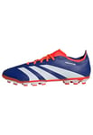 adidas Predator League 2G/3G Football Boots Artificial Grass, Lucid Blue/Cloud White/Solar Red, 6 UK