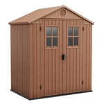 Maison Keter DARWIN Deux Portes Résine Effet Bois Avec Carrelage 190x122x221 CM