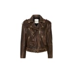 Mwgilo Leather Jacket, Brown Retro Wash