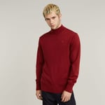 Premium Core Mock Neck Knitted Sweater - Red - Men