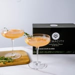 Elegant Coupe Cocktail Glasses-Set of 2 Handmade Crystal Bar Quality Champagne Glasses/Champagne Saucers | Designed as Large Pornstar Martini Glasses & Espresso Martini Glasses. Mothers Day Gift.