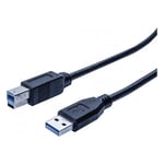 Cordon éco usb 3.0 A / B noir - 3,0 m