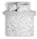 Habitat Marble White & Black Bedding Set - Kingsize Multicoloured