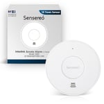 Sensereo Wireless Interconnected Smoke Alarm, Smoke Detector, Fire Alarm with 10-Year Sealed-For-Life Battery & LED Indicator, 820 ft Transmission Range, CE EN14604 Marked (RF Interlinked (1-Pack))